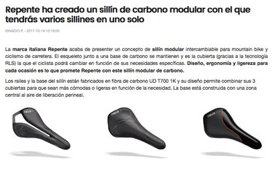 Repente ha creado un sillín de carbono modular con el que tendrás varios sillines en uno solo