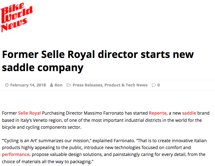 Former Selle Royal director starts new saddle company