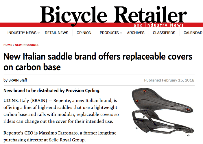 New Italian saddle brand offers replaceable covers on carbon base