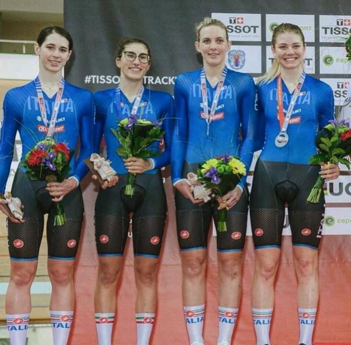 Simona Frapporti with REPENTE on the World Cup podium 01-18